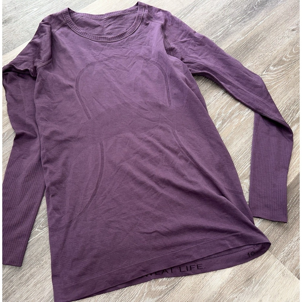 purple Lululemon Swiftly Tech Long Sleeve Crew Seamless Size 10 Excellent